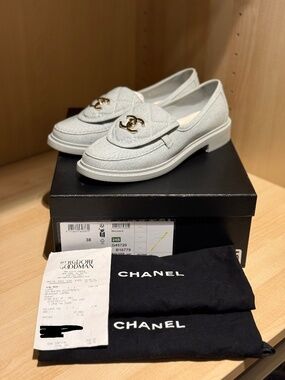 Chanel Quilted Denim CC Loafer | Blue/Bleu | EU 38 / US 8